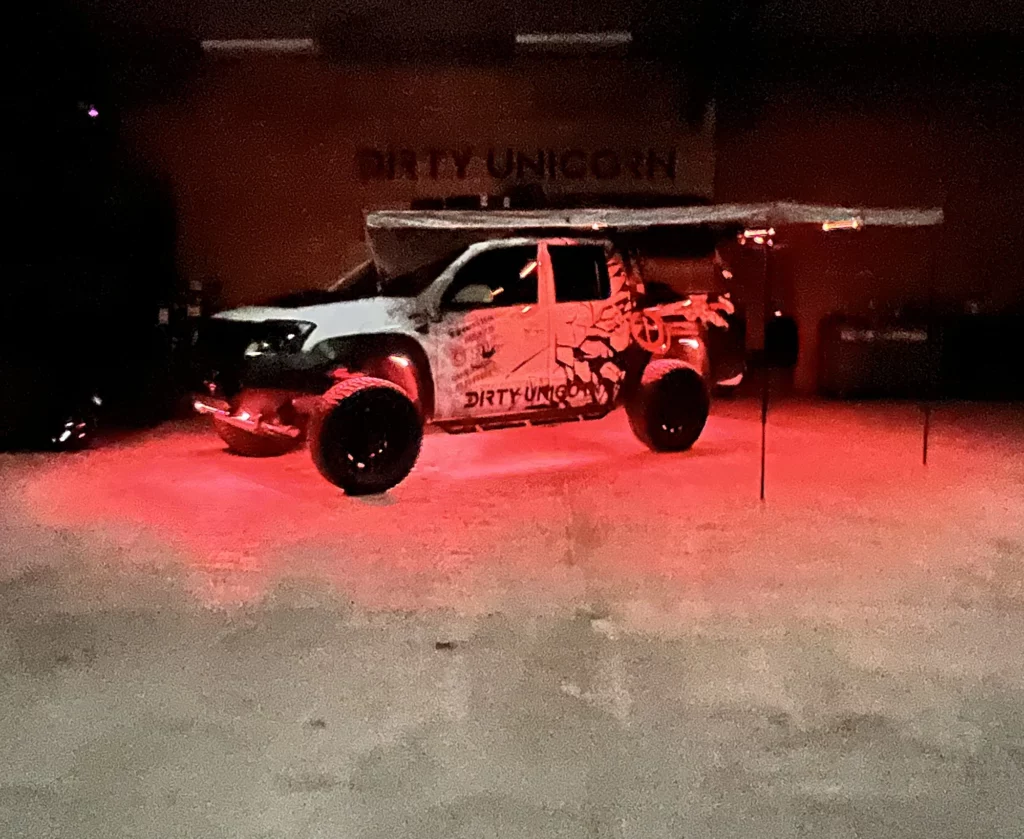 Overlanding, off-road vehicle, truck modification, rooftop tent, Dirty Unicorn